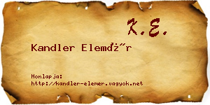 Kandler Elemér névjegykártya